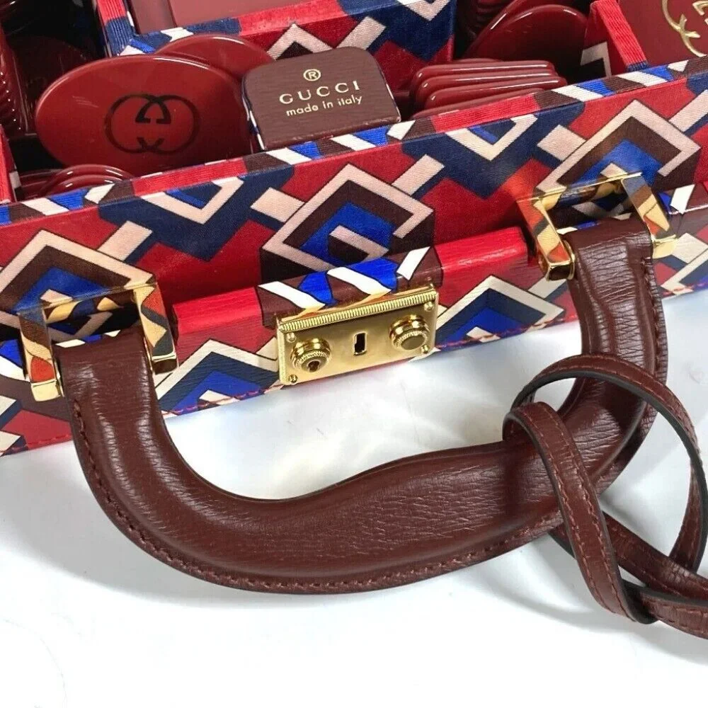 GUCCI 662474 playing cards chips Geometric G Briefcase Poker Set Dice Unused